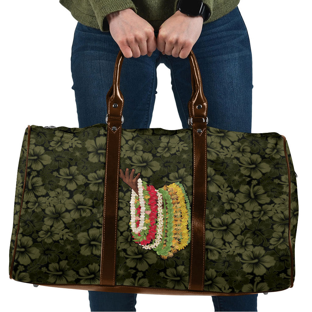 Hawaii Lei Kamehameha Travel Bag Melemele Seamless Pattern Hibiscus Flower