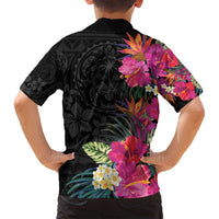Hafa Adai Guam Family Matching Off Shoulder Maxi Dress and Hawaiian Shirt Tropical Flowers Colorful Vibes