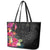 Hafa Adai Guam Leather Tote Bag Tropical Flowers Colorful Vibes