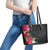 Hafa Adai Guam Leather Tote Bag Tropical Flowers Colorful Vibes