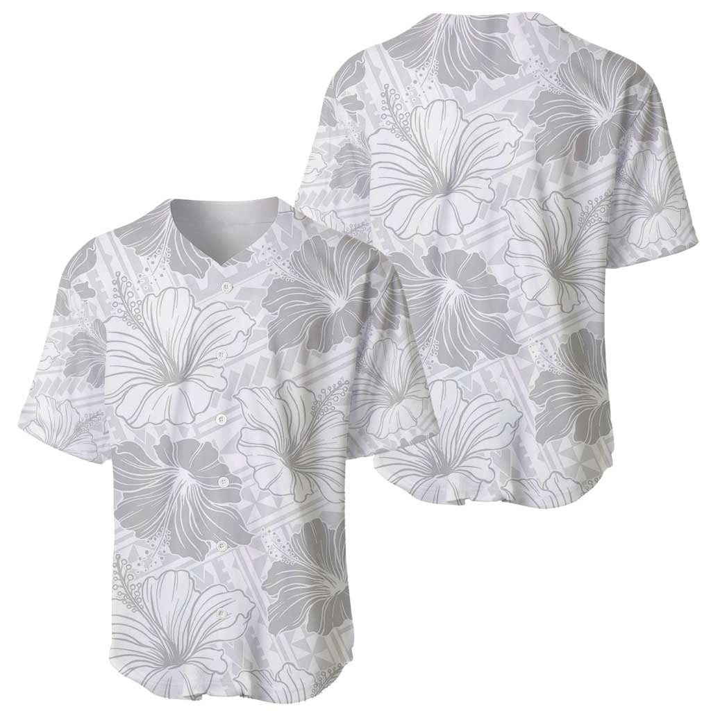 Samoa Lotu Tamaiti Baseball Jersey White Sun Day Beauty Hibiscus Ver01