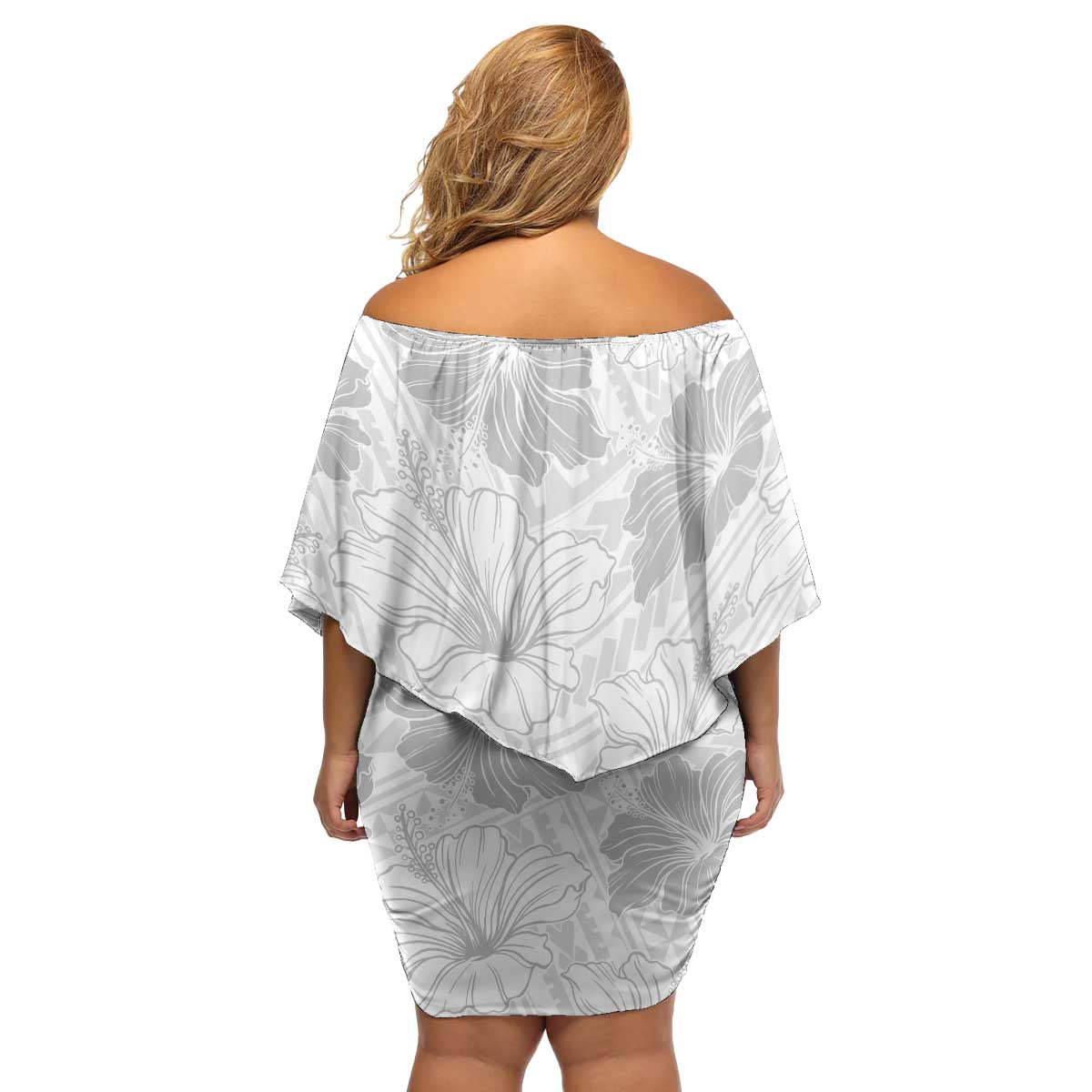 Samoa Lotu Tamaiti Family Matching Off Shoulder Short Dress and Hawaiian Shirt White Sun Day Beauty Hibiscus Ver01