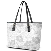 Samoa Lotu Tamaiti Leather Tote Bag White Sun Day Beauty Hibiscus Ver01