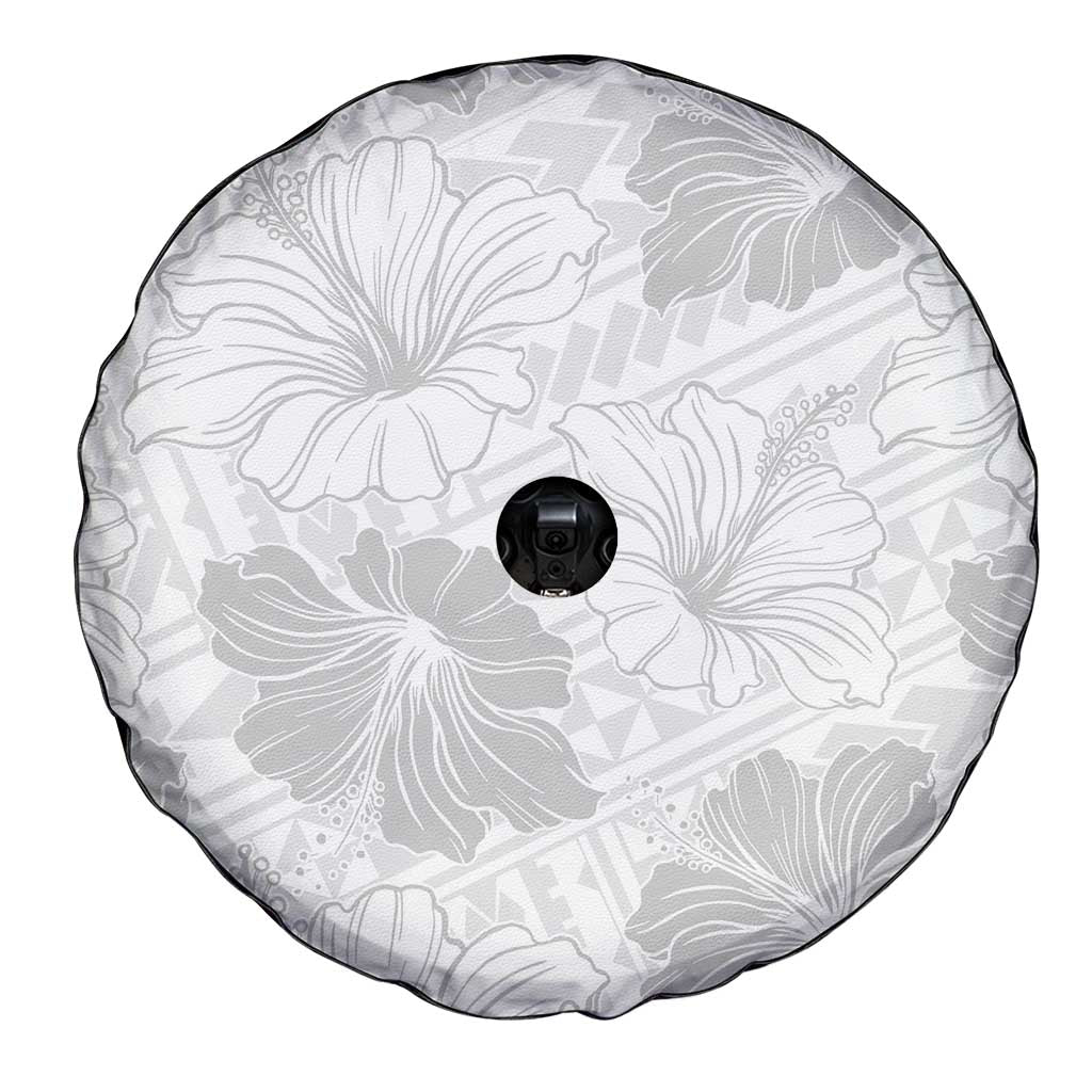 Samoa Lotu Tamaiti Spare Tire Cover White Sun Day Beauty Hibiscus Ver01