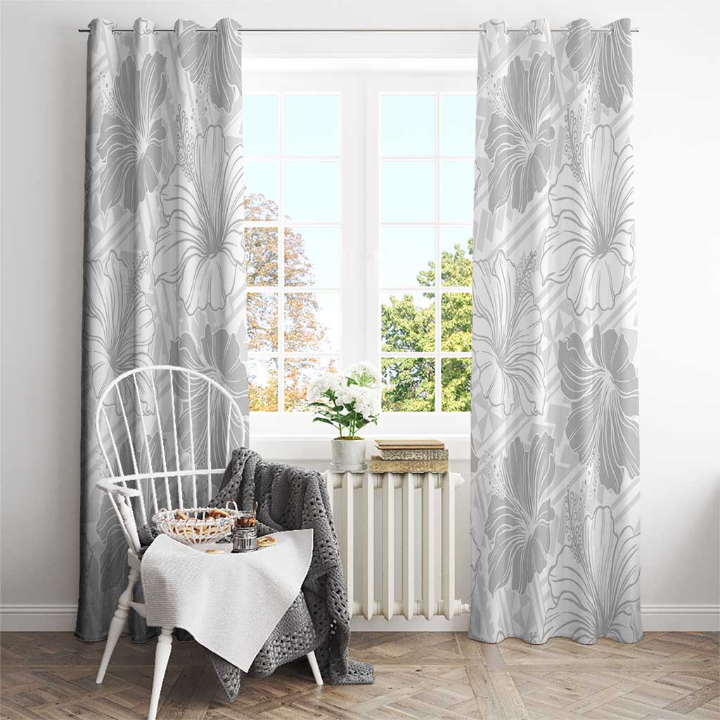 Samoa Lotu Tamaiti Window Curtain White Sun Day Beauty Hibiscus Ver01