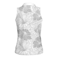 Samoa Lotu Tamaiti Women Sleeveless Polo Shirt White Sun Day Beauty Hibiscus Ver01