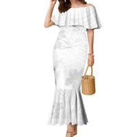 Samoa Lotu Tamaiti Family Matching Mermaid Dress and Hawaiian Shirt White Sun Day Beauty Hibiscus Ver02