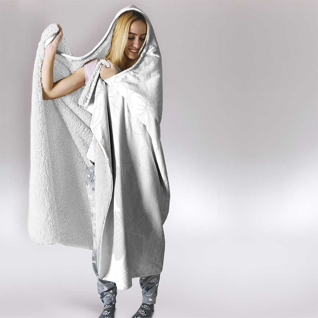 Samoa Lotu Tamaiti Hooded Blanket White Sun Day Beauty Hibiscus Ver02