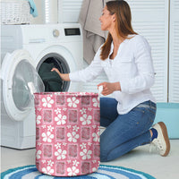 Give Cancer The Boot Pink Cowgirl Laundry Basket Western Aloha Hibiscus Paniolo Heritage Floral LT9 - Polynesian Pride