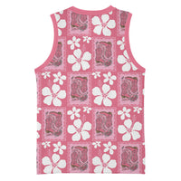 Give Cancer The Boot Pink Cowgirl Basketball Jersey Western Aloha Hibiscus Paniolo Heritage Floral LT9 - Polynesian Pride