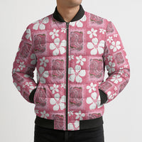 Give Cancer The Boot Pink Cowgirl Bomber Puffer Jacket Western Aloha Hibiscus Paniolo Heritage Floral LT9 - Polynesian Pride