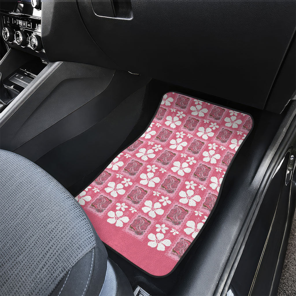 Give Cancer The Boot Pink Cowgirl Car Mats Western Aloha Hibiscus Paniolo Heritage Floral LT9 - Polynesian Pride