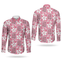 Give Cancer The Boot Pink Cowgirl Couples Matching Tank Maxi Dress and Long Sleeve Button Shirt Western Aloha Hibiscus Paniolo Heritage Floral LT9 - Polynesian Pride