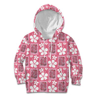 Give Cancer The Boot Pink Cowgirl Kid Hoodie Western Aloha Hibiscus Paniolo Heritage Floral LT9 Hoodie Pink - Polynesian Pride