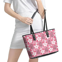 Give Cancer The Boot Pink Cowgirl Leather Tote Bag Western Aloha Hibiscus Paniolo Heritage Floral LT9 - Polynesian Pride