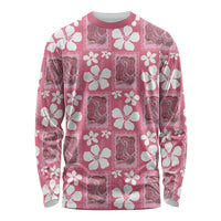 Give Cancer The Boot Pink Cowgirl Long Sleeve Shirt Western Aloha Hibiscus Paniolo Heritage Floral LT9 Unisex Pink - Polynesian Pride