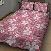 Give Cancer The Boot Pink Cowgirl Quilt Bed Set Western Aloha Hibiscus Paniolo Heritage Floral LT9 - Polynesian Pride