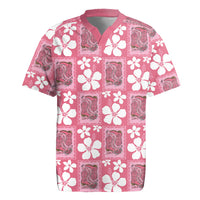 Give Cancer The Boot Pink Cowgirl Rugby Jersey Western Aloha Hibiscus Paniolo Heritage Floral LT9 Pink - Polynesian Pride