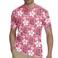 Give Cancer The Boot Pink Cowgirl Rugby Jersey Western Aloha Hibiscus Paniolo Heritage Floral LT9 - Polynesian Pride