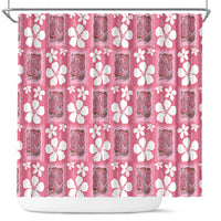 Give Cancer The Boot Pink Cowgirl Shower Curtain Western Aloha Hibiscus Paniolo Heritage Floral LT9 Pink - Polynesian Pride