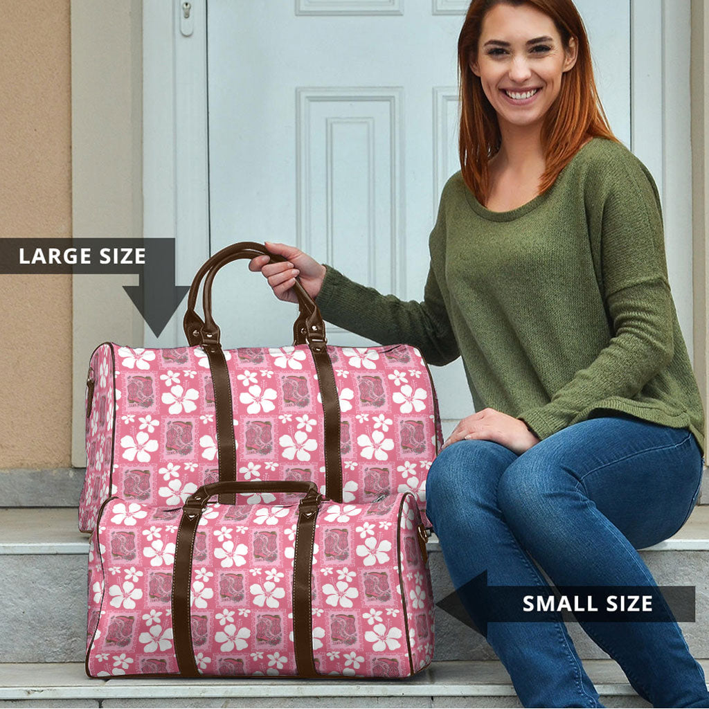 Give Cancer The Boot Pink Cowgirl Travel Bag Western Aloha Hibiscus Paniolo Heritage Floral LT9 - Polynesian Pride