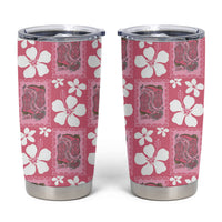 Give Cancer The Boot Pink Cowgirl Tumbler Cup Western Aloha Hibiscus Paniolo Heritage Floral LT9 Pink - Polynesian Pride