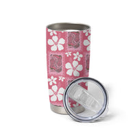 Give Cancer The Boot Pink Cowgirl Tumbler Cup Western Aloha Hibiscus Paniolo Heritage Floral LT9 - Polynesian Pride