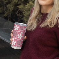 Give Cancer The Boot Pink Cowgirl Tumbler Cup Western Aloha Hibiscus Paniolo Heritage Floral LT9 - Polynesian Pride