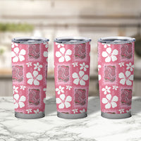 Give Cancer The Boot Pink Cowgirl Tumbler Cup Western Aloha Hibiscus Paniolo Heritage Floral LT9 - Polynesian Pride