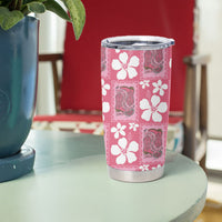 Give Cancer The Boot Pink Cowgirl Tumbler Cup Western Aloha Hibiscus Paniolo Heritage Floral LT9 - Polynesian Pride