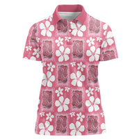 Give Cancer The Boot Pink Cowgirl Women Polo Shirt Western Aloha Hibiscus Paniolo Heritage Floral LT9 Female Pink - Polynesian Pride