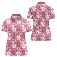 Give Cancer The Boot Pink Cowgirl Women Polo Shirt Western Aloha Hibiscus Paniolo Heritage Floral LT9 - Polynesian Pride