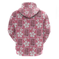 Give Cancer The Boot Pink Cowgirl Zip Hoodie Western Aloha Hibiscus Paniolo Heritage Floral LT9 - Polynesian Pride