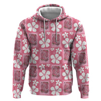 Give Cancer The Boot Pink Cowgirl Zip Hoodie Western Aloha Hibiscus Paniolo Heritage Floral LT9 Pullover Hoodie Pink - Polynesian Pride