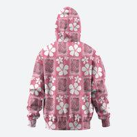 Give Cancer The Boot Pink Cowgirl Zip Hoodie Western Aloha Hibiscus Paniolo Heritage Floral LT9 - Polynesian Pride