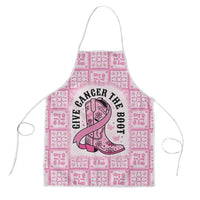 Give Cancer The Boot Pink Cowgirl Apron Hawaiian Paniolo Mixed Quilt Pattern Style LT9 Pink - Polynesian Pride