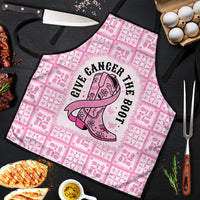 Give Cancer The Boot Pink Cowgirl Apron Hawaiian Paniolo Mixed Quilt Pattern Style LT9 Pink - Polynesian Pride