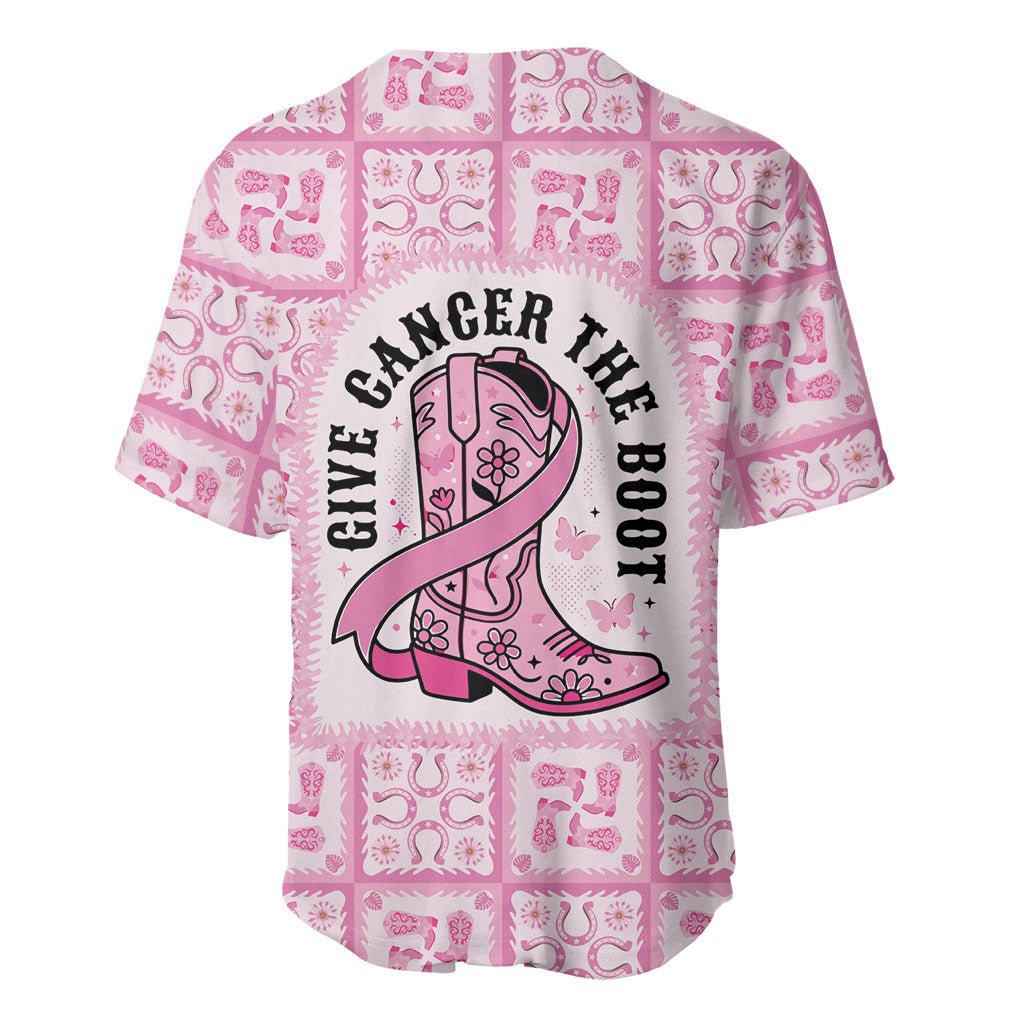 Give Cancer The Boot Pink Cowgirl Baseball Jersey Hawaiian Paniolo Mixed Quilt Pattern Style LT9 - Polynesian Pride