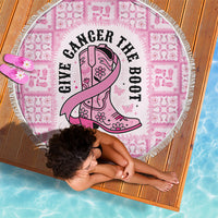 Give Cancer The Boot Pink Cowgirl Beach Blanket Hawaiian Paniolo Mixed Quilt Pattern Style LT9 - Polynesian Pride