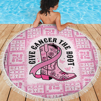 Give Cancer The Boot Pink Cowgirl Beach Blanket Hawaiian Paniolo Mixed Quilt Pattern Style LT9 - Polynesian Pride