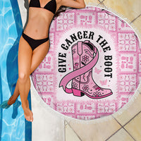 Give Cancer The Boot Pink Cowgirl Beach Blanket Hawaiian Paniolo Mixed Quilt Pattern Style LT9 - Polynesian Pride