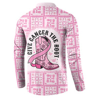 Give Cancer The Boot Pink Cowgirl Button Sweatshirt Hawaiian Paniolo Mixed Quilt Pattern Style LT9 - Polynesian Pride