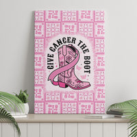 Give Cancer The Boot Pink Cowgirl Canvas Wall Art Hawaiian Paniolo Mixed Quilt Pattern Style LT9 - Polynesian Pride