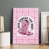 Give Cancer The Boot Pink Cowgirl Canvas Wall Art Hawaiian Paniolo Mixed Quilt Pattern Style LT9 - Polynesian Pride