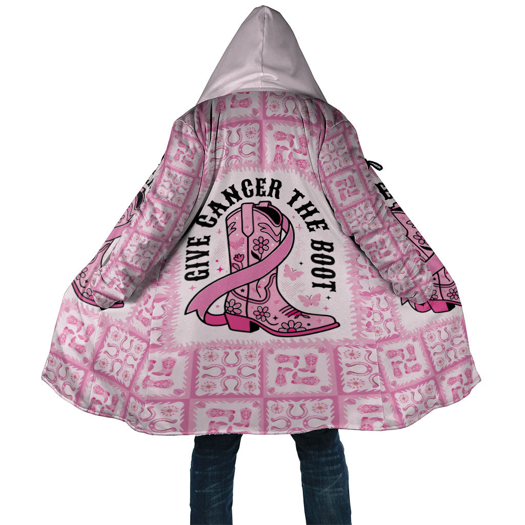 Give Cancer The Boot Pink Cowgirl Cloak Hawaiian Paniolo Mixed Quilt Pattern Style LT9 Unisex Pink - Polynesian Pride