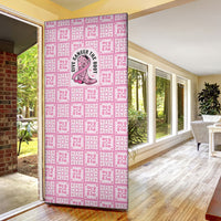 Give Cancer The Boot Pink Cowgirl Door Cover Hawaiian Paniolo Mixed Quilt Pattern Style LT9 - Polynesian Pride
