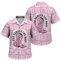 Give Cancer The Boot Pink Cowgirl Family Matching Mermaid Dress and Hawaiian Shirt Hawaiian Paniolo Mixed Quilt Pattern Style LT9 Son's Shirt Pink - Polynesian Pride
