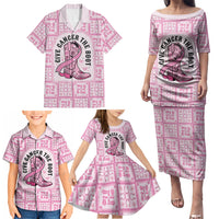 Give Cancer The Boot Pink Cowgirl Family Matching Puletasi and Hawaiian Shirt Hawaiian Paniolo Mixed Quilt Pattern Style LT9 - Polynesian Pride