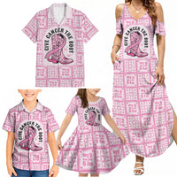 Give Cancer The Boot Pink Cowgirl Family Matching Summer Maxi Dress and Hawaiian Shirt Hawaiian Paniolo Mixed Quilt Pattern Style LT9 - Polynesian Pride