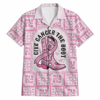 Give Cancer The Boot Pink Cowgirl Hawaiian Shirt Hawaiian Paniolo Mixed Quilt Pattern Style LT9 Pink - Polynesian Pride